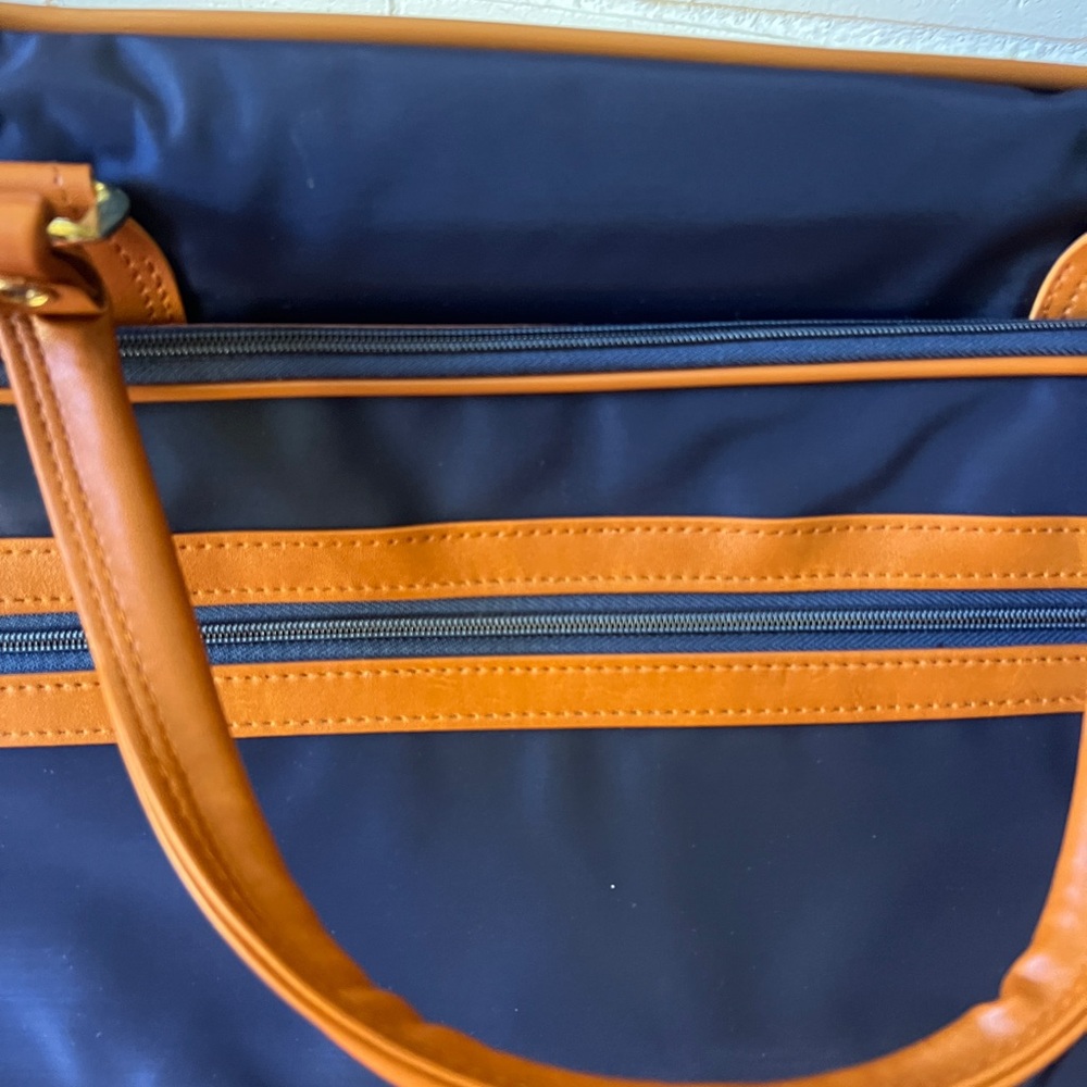 Ralph Lauren Blue and Brown Messenger Bag - Picture 3 of 10